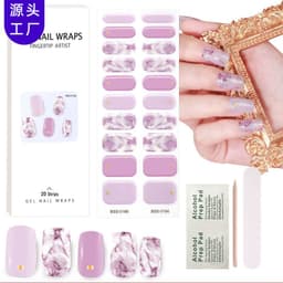 image-customized gel nail stickers 3D lighting light therapy semi-cured nail stickers European and American Amazon gel nail stickers