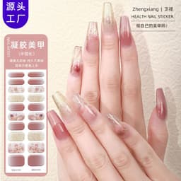 image-customized gel nail stickers 3D lighting light therapy semi-cured nail stickers European and American Amazon gel nail stickers