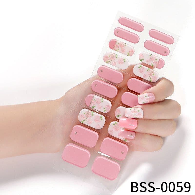 image-customized gel nail stickers 3D lighting light therapy semi-cured nail stickers European and American Amazon gel nail stickers