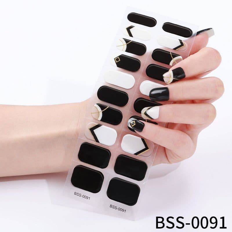 image-customized gel nail stickers 3D lighting light therapy semi-cured nail stickers European and American Amazon gel nail stickers