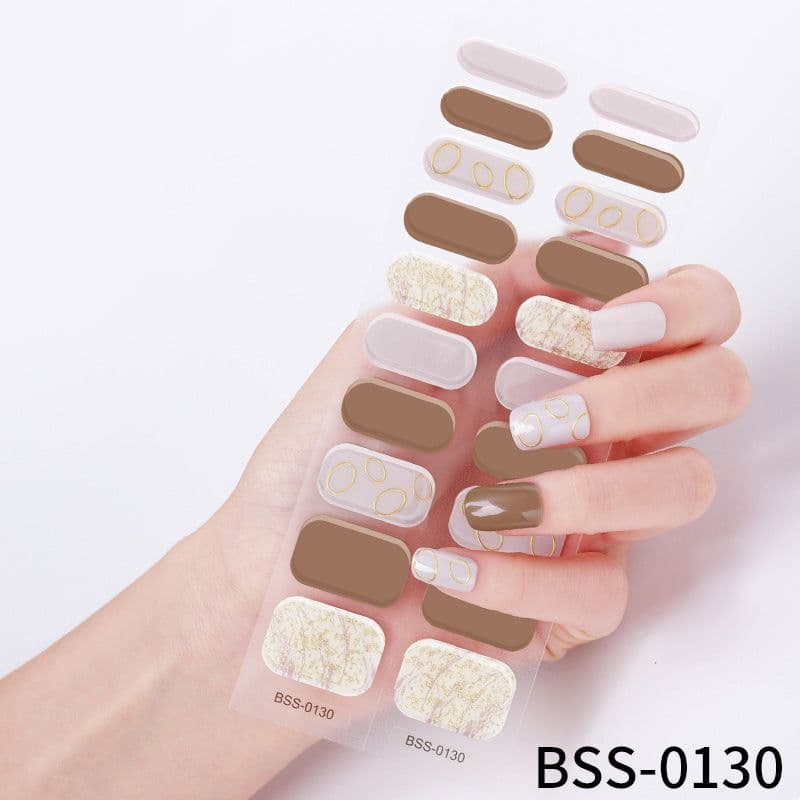 image-customized gel nail stickers 3D lighting light therapy semi-cured nail stickers European and American Amazon gel nail stickers
