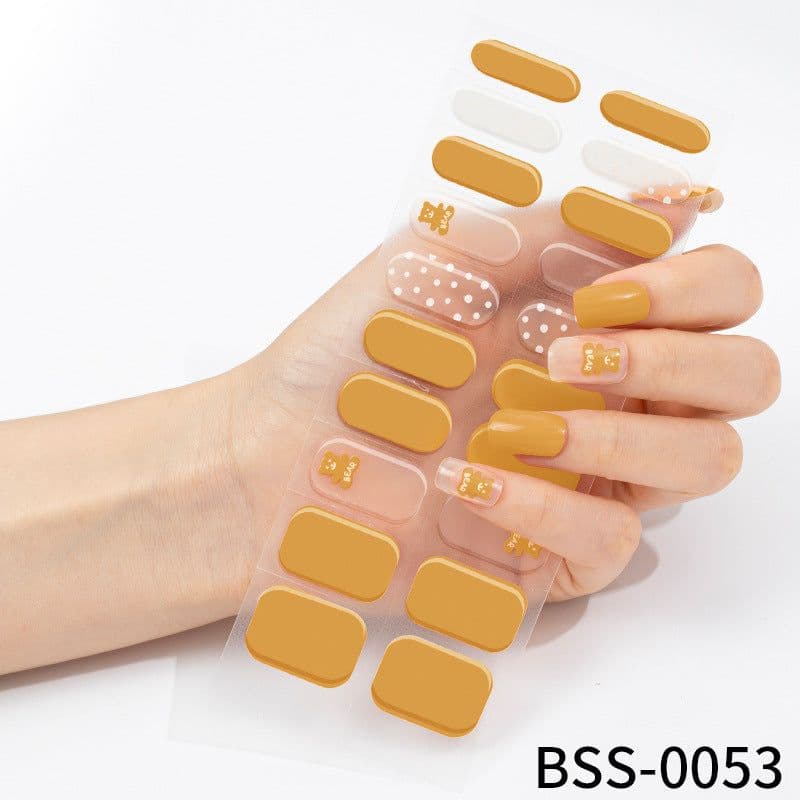 image-customized gel nail stickers 3D lighting light therapy semi-cured nail stickers European and American Amazon gel nail stickers
