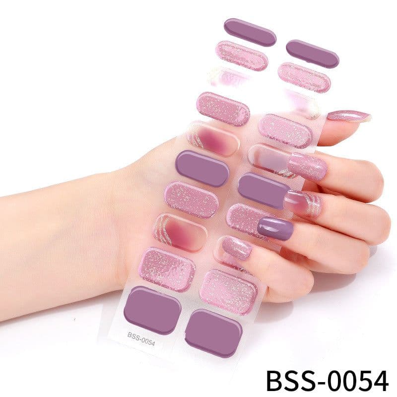 image-customized gel nail stickers 3D lighting light therapy semi-cured nail stickers European and American Amazon gel nail stickers