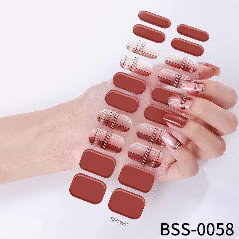 image-customized gel nail stickers 3D lighting light therapy semi-cured nail stickers European and American Amazon gel nail stickers
