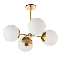 image-4LT Chandelier, AGB, WH Opal Glass