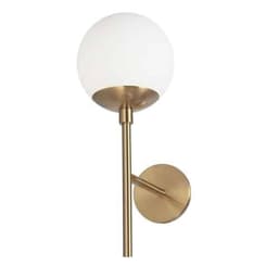 image-1LT Wall Sconce, AGB, WH Opal Glass