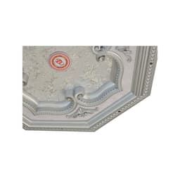 image-Silver Leaf Clover and Silver Frame Octagon Chandelier Ceiling Medallion 24in