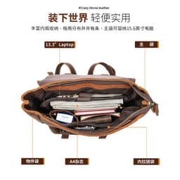 image-Genuine leather backpack men's cowhide backpack casual business travel computer bag large capacity crazy horse leather men's bag