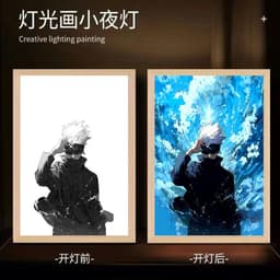 image-Spell Return Gojo Satoru Peripheral Light Painting Animation Line Drawing Ambient Light Decorative Painting Desktop Ornament Night Light