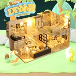 image-Loft villa diy handmade cabin model toy production small house assembly birthday Chinese Valentine's Day female manufacturer