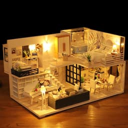 image-Loft villa diy handmade cabin model toy production small house assembly birthday Chinese Valentine's Day female manufacturer