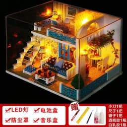 image-Loft villa diy handmade cabin model toy production small house assembly birthday Chinese Valentine's Day female manufacturer