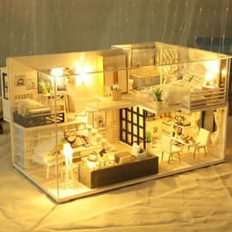 image-Loft villa diy handmade cabin model toy production small house assembly birthday Chinese Valentine's Day female manufacturer