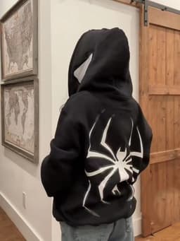 image-2023 European Halloween personalized male and female sweater hoodies Y2K couple large size Spider-Man zip hoodie