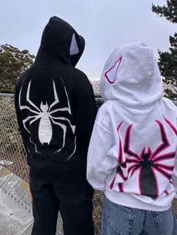 image-2023 European Halloween personalized male and female sweater hoodies Y2K couple large size Spider-Man zip hoodie