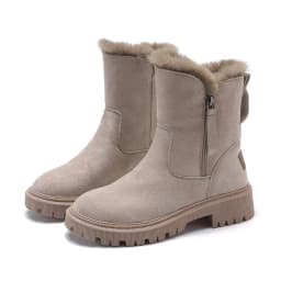 image-Cotton shoes for women 2023 new winter fur integrated snow boots for women plus velvet casual Martin boots short boots large cotton shoes for women