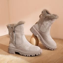 image-Cotton shoes for women 2023 new winter fur integrated snow boots for women plus velvet casual Martin boots short boots large cotton shoes for women