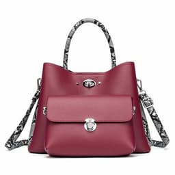 image-Two Pieces Snake Pattern Strap Messenger Bag
