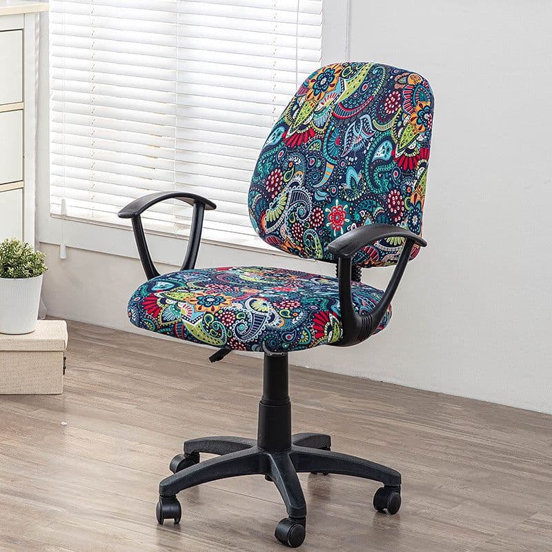 image-Printed elastic 2-piece split office chair cover European and American home office chair cover Amazon cross-border chair