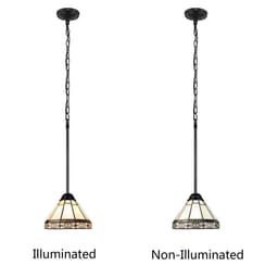 image-Belle Mission-Style 1 Light Blackish-Bronze Finish Mini Pendant Ceiling Fixture