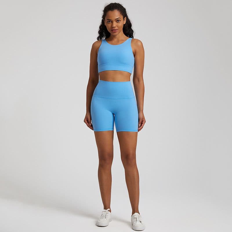 image-New Amazon Sports Fitness Shorts Outdoor Running Hip Raising High Waist Tights Nude Yoga Suit for Women