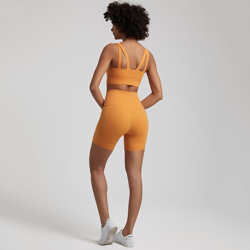 image-New Amazon Sports Fitness Shorts Outdoor Running Hip Raising High Waist Tights Nude Yoga Suit for Women