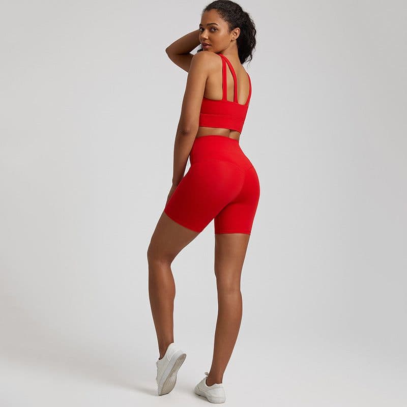 image-New Amazon Sports Fitness Shorts Outdoor Running Hip Raising High Waist Tights Nude Yoga Suit for Women