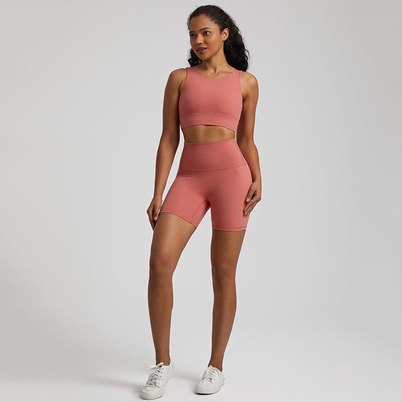 image-New Amazon Sports Fitness Shorts Outdoor Running Hip Raising High Waist Tights Nude Yoga Suit for Women