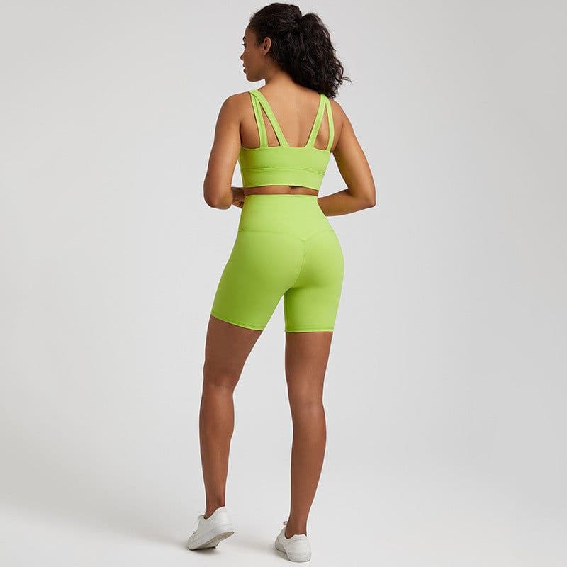 image-New Amazon Sports Fitness Shorts Outdoor Running Hip Raising High Waist Tights Nude Yoga Suit for Women