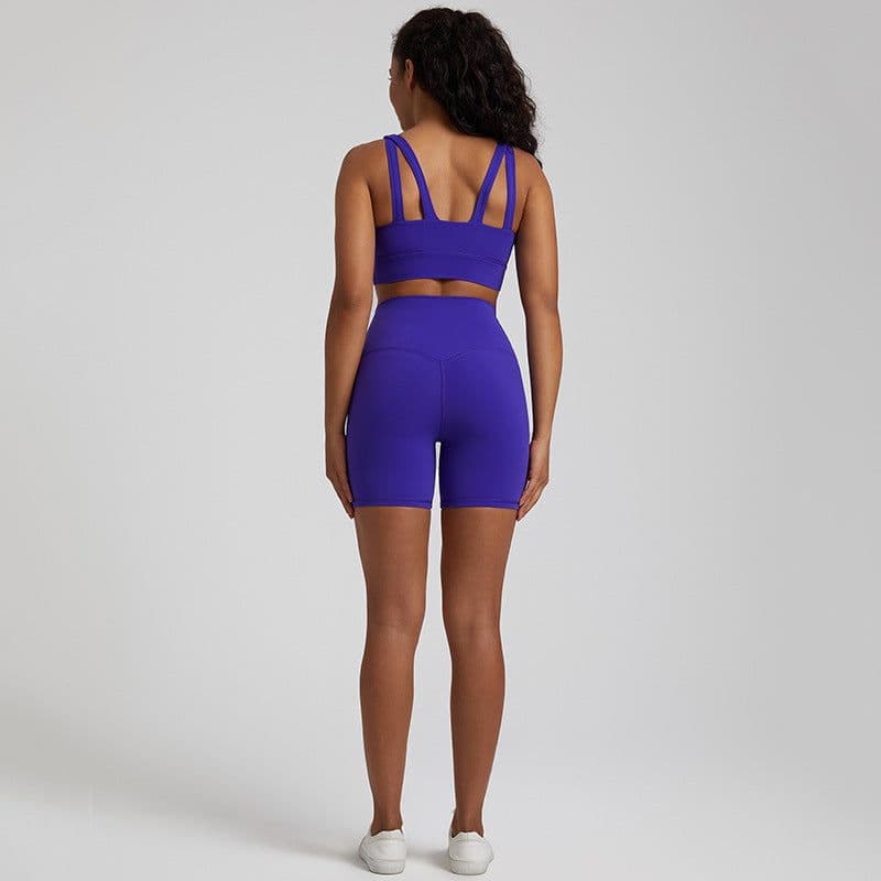 image-New Amazon Sports Fitness Shorts Outdoor Running Hip Raising High Waist Tights Nude Yoga Suit for Women