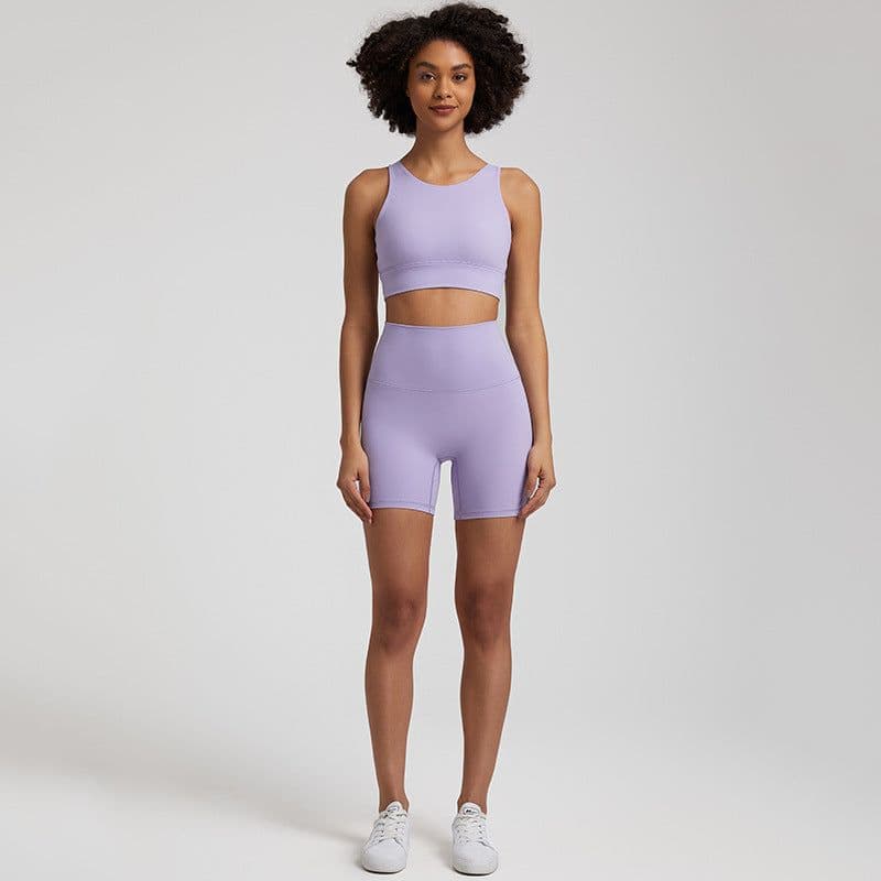 image-New Amazon Sports Fitness Shorts Outdoor Running Hip Raising High Waist Tights Nude Yoga Suit for Women
