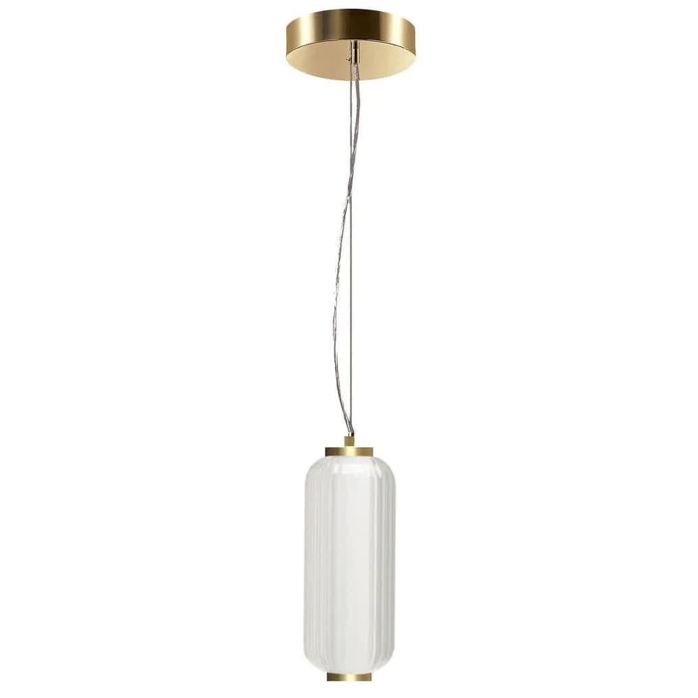 image-10W Pendant, AGB, CLR Fluted Glass