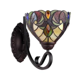 image-ADIA Victorian-Style 1-Light Dark Bronze Finish Wall Sconce 8" Shade