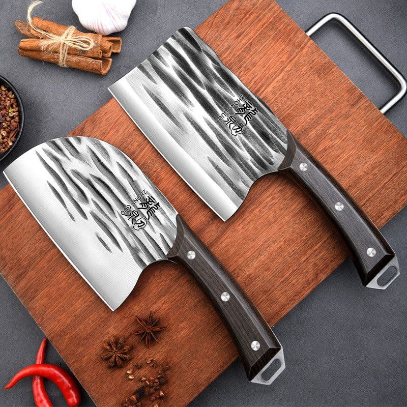 image-Household stainless steel forged kitchen knife set chef's knife sharp chopping dual-purpose kitchen meat chopping knife slicing knife