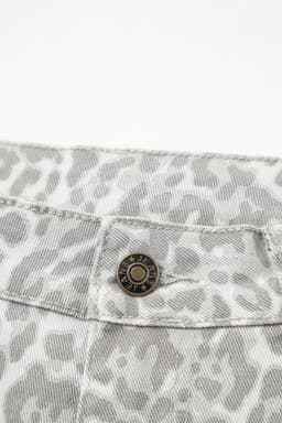 image-Sky Blue Leopard Frayed Wide Leg Jeans