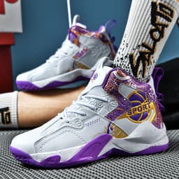 image-Winter large cotton basketball shoes for men plus velvet and cotton to keep warm sports running shoes for teenagers and middle school students practical sneakers