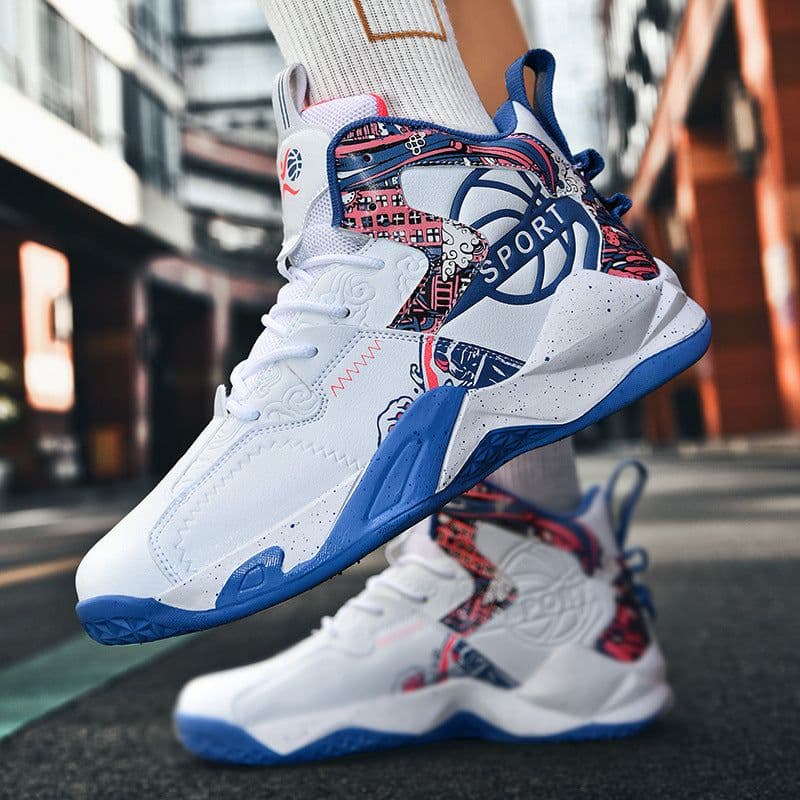image-Winter large cotton basketball shoes for men plus velvet and cotton to keep warm sports running shoes for teenagers and middle school students practical sneakers