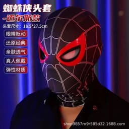 image-Spider-Man hood with eyes movable ring remote control manual electric blinkable mask extraordinary hero expedition helmet