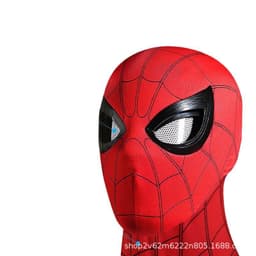 image-Spider-Man hood with eyes movable ring remote control manual electric blinkable mask extraordinary hero expedition helmet