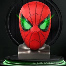 image-Spider-Man hood with eyes movable ring remote control manual electric blinkable mask extraordinary hero expedition helmet
