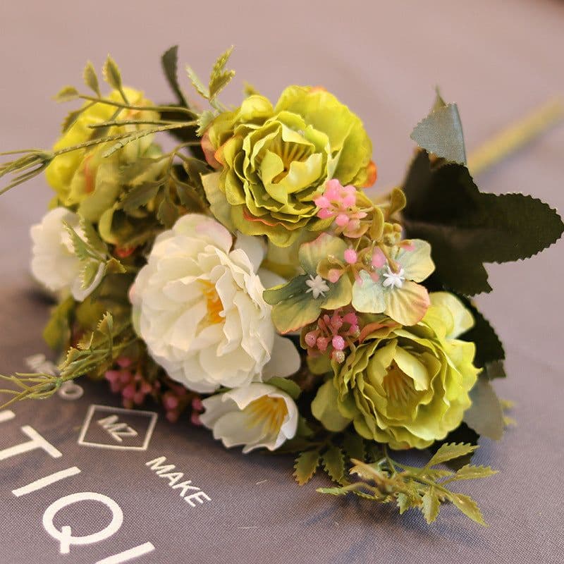 image-Silk Flower Bouquet Arrangement - Pink
