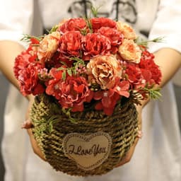 image-Silk Flower Bouquet Arrangement - Pink