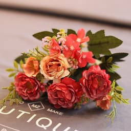 image-Silk Flower Bouquet Arrangement - Pink