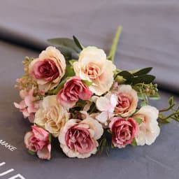 image-Silk Flower Bouquet Arrangement - Pink
