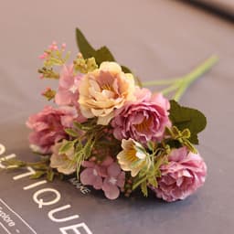 image-Silk Flower Bouquet Arrangement - Pink
