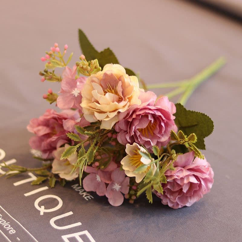 image-Silk Flower Bouquet Arrangement - Pink