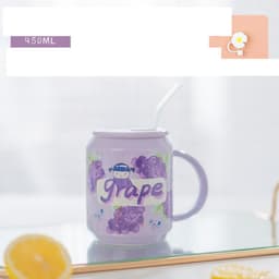 image-Household Water Cup Ins Style Creative Ceramic Cup With Lid Flower Tea Cup