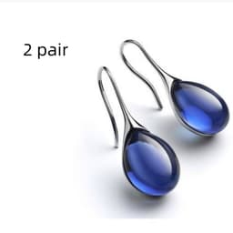 image-Four Color Inlaid Opal Earrings European And American Ladies Fashion Earrings