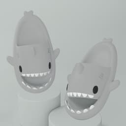 image-Adult's Slippers Indoor Outdoor Funny Shark Cartoon