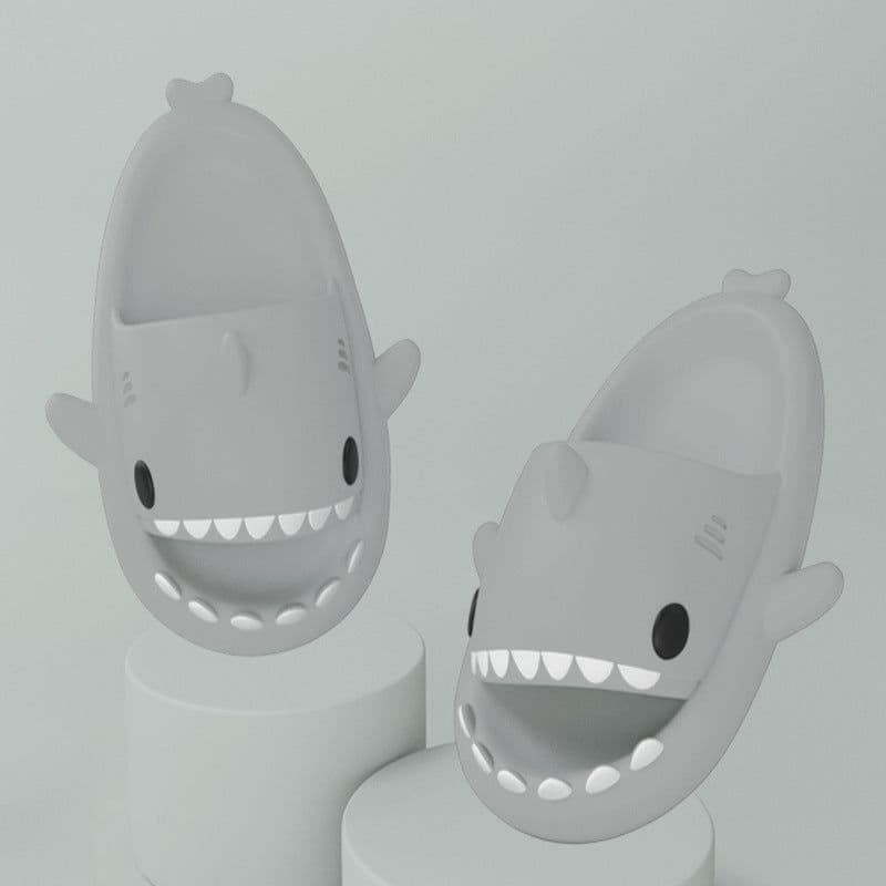image-Adult's Slippers Indoor Outdoor Funny Shark Cartoon